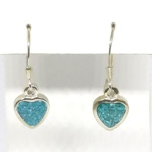 💙HP💙 925 Sterling Turquoise Heart Drop Earrings
